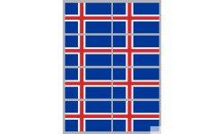 Drapeau Islande (8 fois 9.5x6.3cm) - Sticker/autocollant